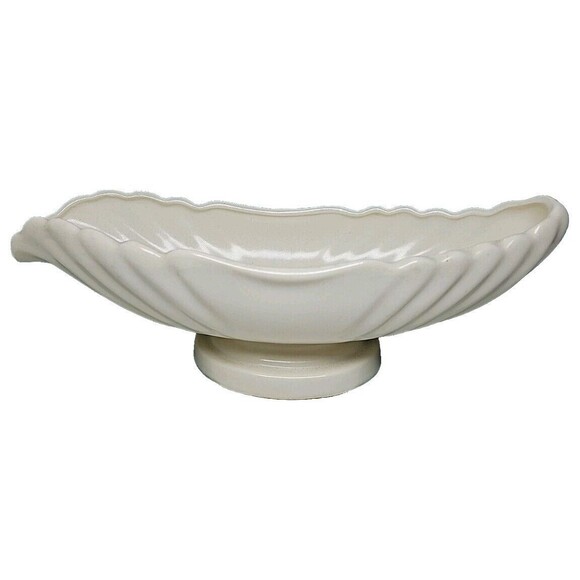 Vintage White Hamilton Art Ware Mantle Planter Vase Shell Design Pottery - Picture 1 of 7
